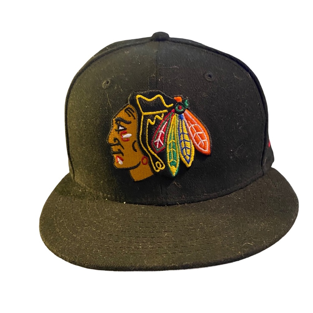 Chicago Blackhawks New Era 59FIFTY Hat Black Adjustable